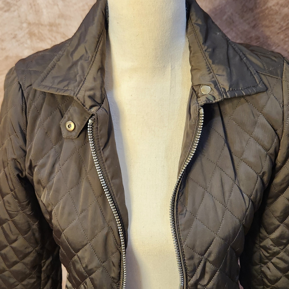 Massimo Dutti Quilted Jacket – Brown/Dark Olive – Size S - Picture 9 of 13